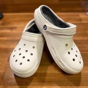 White winter crocs